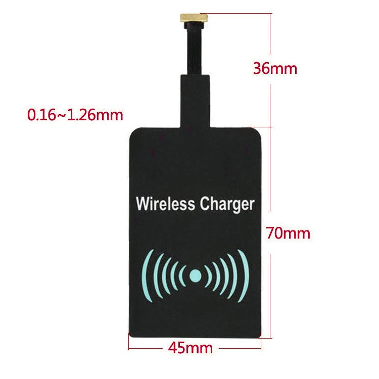 Universal Micro USB Plug Qi Wireless Charging Receiver Pad for Android Phones (Narrow-interface Up)