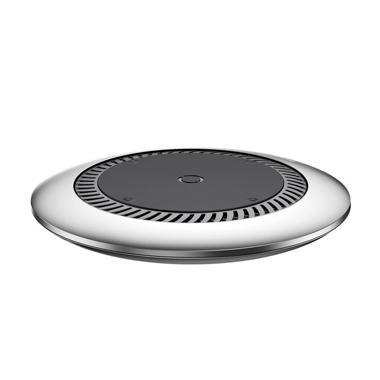 BASEUS Whirlwind Desktop Wireless Charger Mat with Built-in Fan for iPhone Samsung etc - Silver