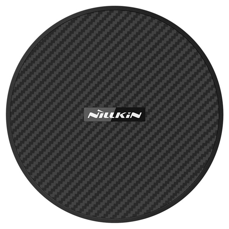 NILLKIN MC035 15W Powerflash Carbon Fiber Round Shaped Fast Wireless Charger for iPhone X/8 Plus/8 etc