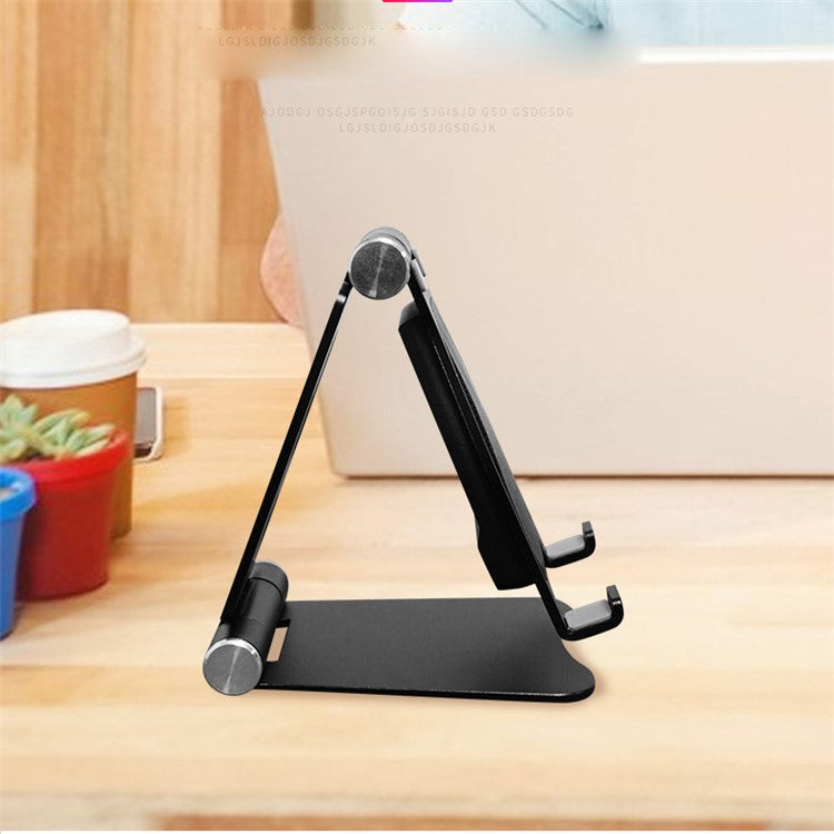 Adjustable 2-in-1 Aluminum Alloy Stand + 5W/7.5W/10W Wireless Fast Charger for iPhone Samsung etc. - Black