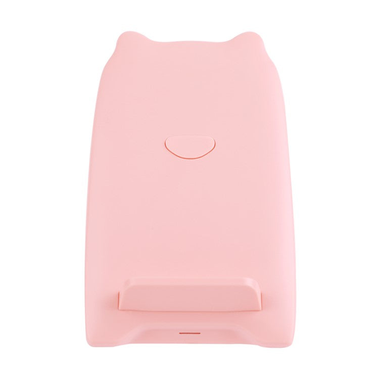 NILLKIN Cat Fast Wireless Charger Mount Stand (Not Support FOD Function) for iPhone Samung, etc - Pink