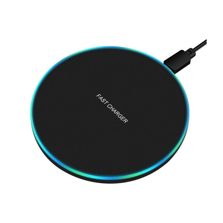 GY-68 Ultra-thin Metal Wireless Fast Charger 10W/7.5W Support FOD Function - Black