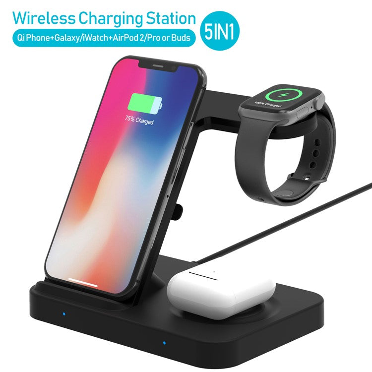 2-in-1 Fast Charging Smart Wireless Charger for Apple Samsung Smartphone Earphone Watch