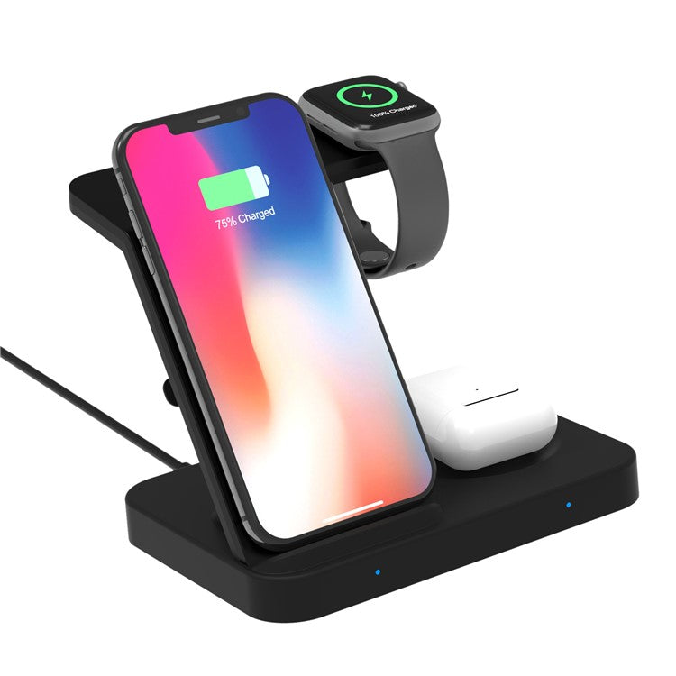 F15 3-in-1 Wireless Charger Stand Qi 15W Fast Charging Station for Phone / iWatch / AirPods