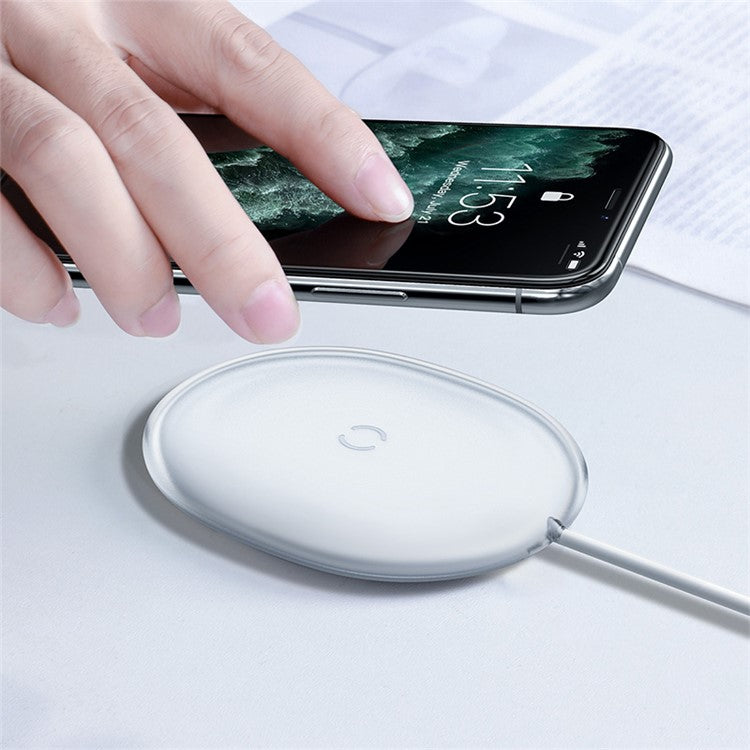 BASEUS 15W Jelly Wireless Phone Charger Pad Station - White