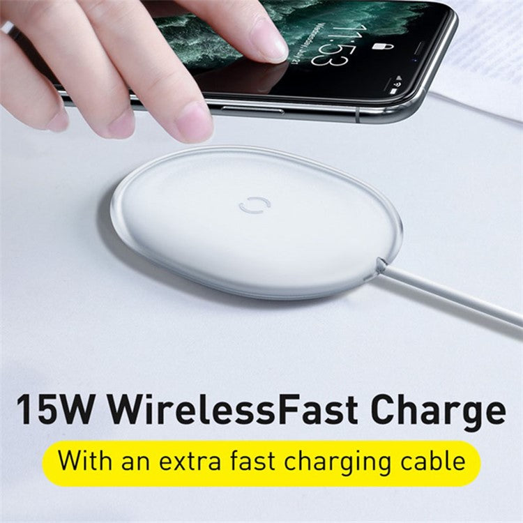 BASEUS 15W Jelly Wireless Phone Charger Pad Station - White