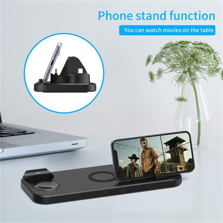 6 in 1 Wireless Fast Charging Charger for Phone/Watch/Headset