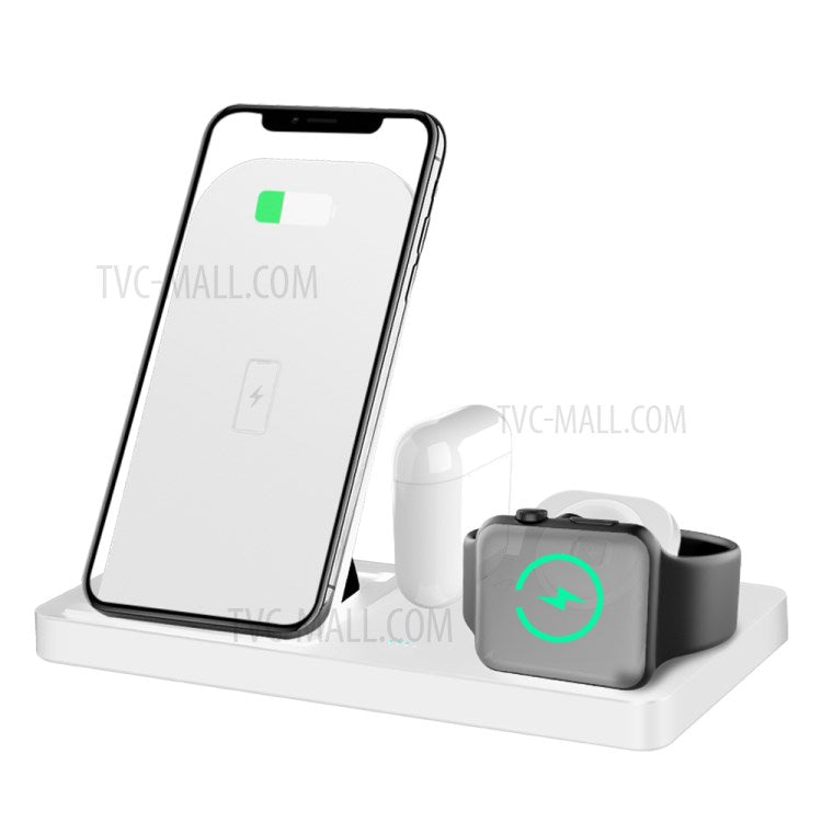 C8 4-in-1 Wireless Charger Multi-function Charger Station for Smart Phones iWatch Airpods - White