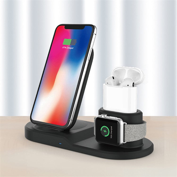 3-in-1 Charging Dock Multi-function Wireless Charger Charging Station - Black