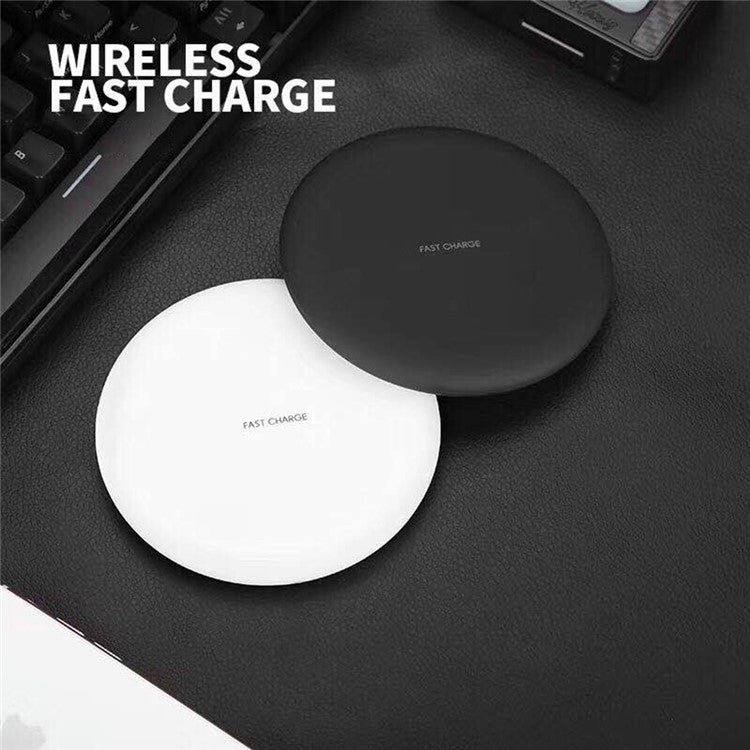 KC-N5 Qi Wireless Phone Charger Cradle Super Slim 10W Fast Charging Pad for Smartphone - Black