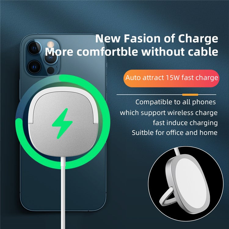 Y3 15W Compatible with MagSafe Magnetic Attraction Wireless Charger for iPhone 12 / 13 Series - White