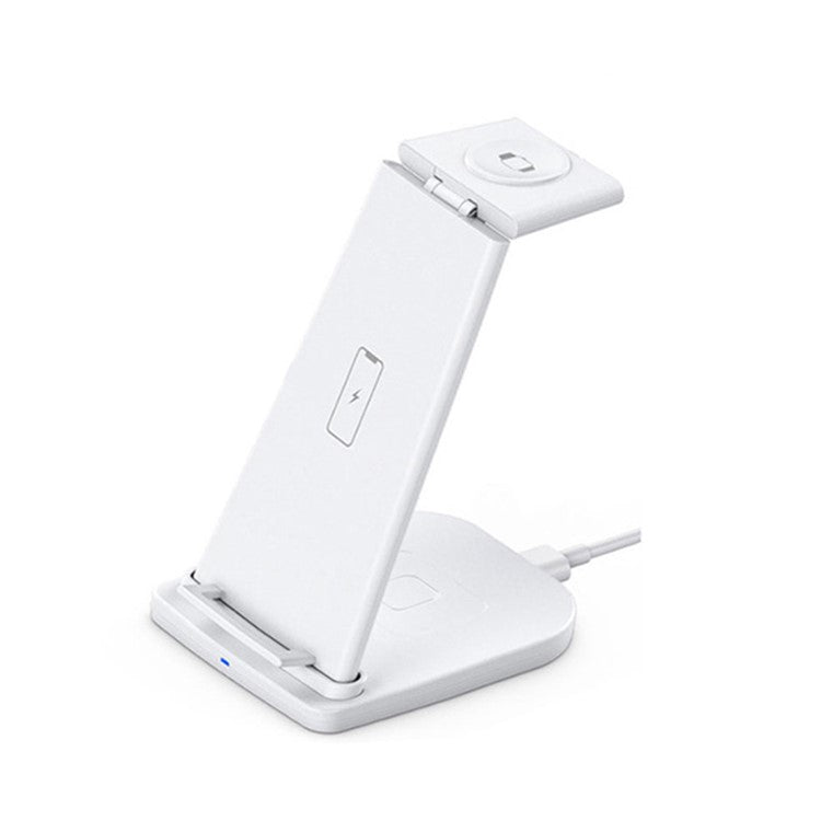 B12 Phone Smartwatch Bluetooth Earphone Wireless Charger Stand 3 in 1 Fast Charging Station - White / for Apple Watch