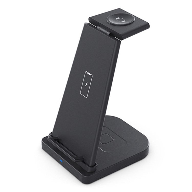 B12 Phone Smartwatch Bluetooth Earphone Wireless Charger Stand 3 in 1 Fast Charging Station - Black / for Samsung Watch