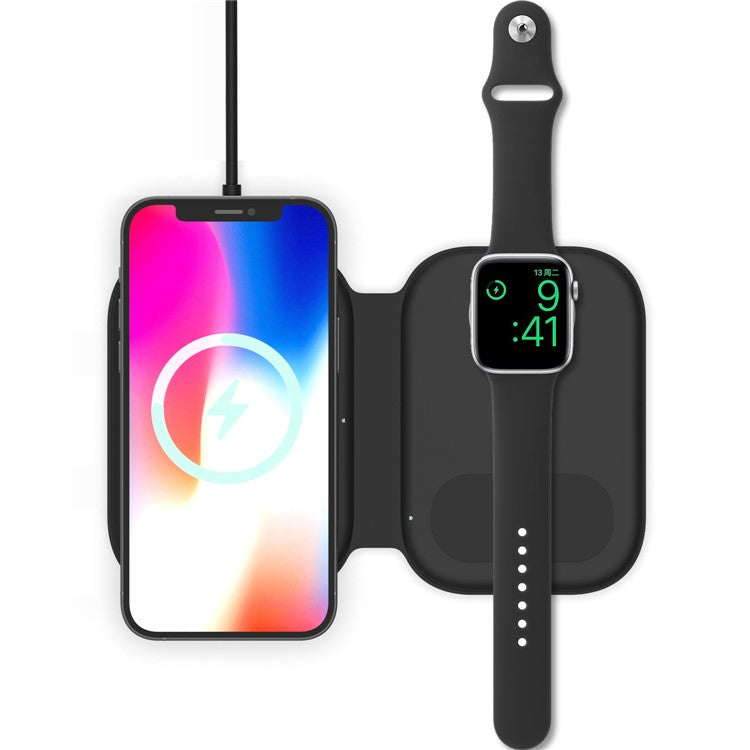 F20 Magnetic Folding 3 in1 Wireless Fast Charging Station for iPhone Apple Watch AirPods Galaxy Buds