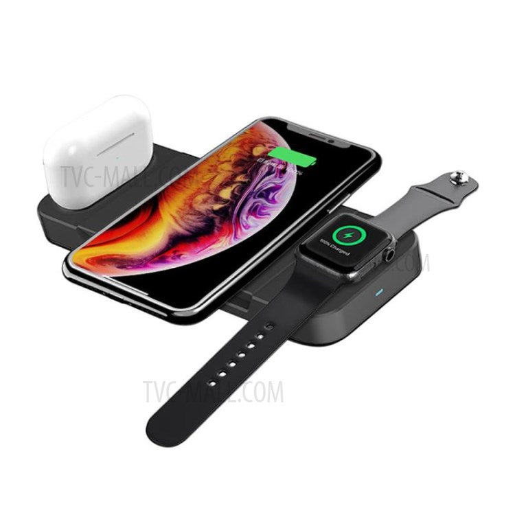 H12 Foldable 3 in 1 Wireless Charger Station 15W Fast Charging Stand Holder for iPhone/Apple Watch/Earphone