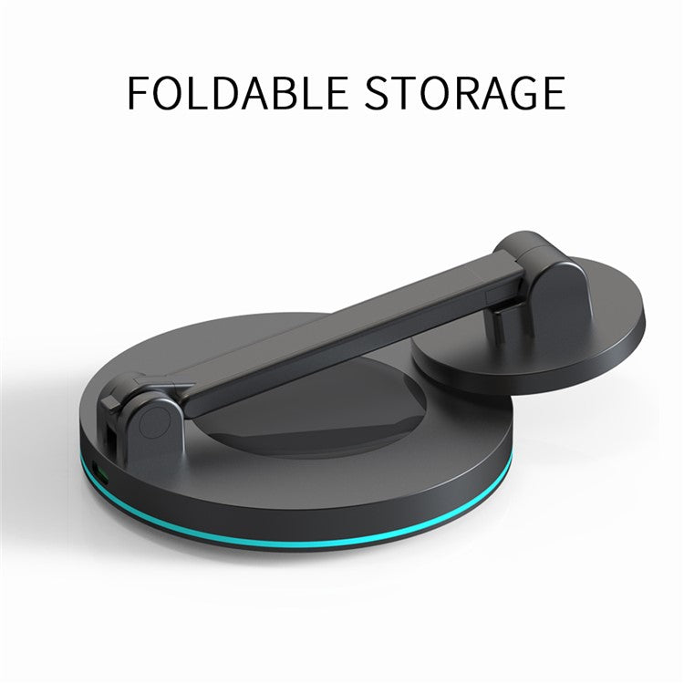 Y21 Folding Magnetic Wireless Charger 15W Fast Charging Stand Holder with LED Ambient Light for Earphones/Smart Phones - Black