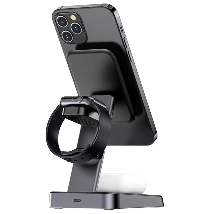 ACEFAST E3 3-in-1 Magnetic Wireless Charging Station Dock Stand Phone Earphone Watch Charger Bracket for iPhone 15-12 Series