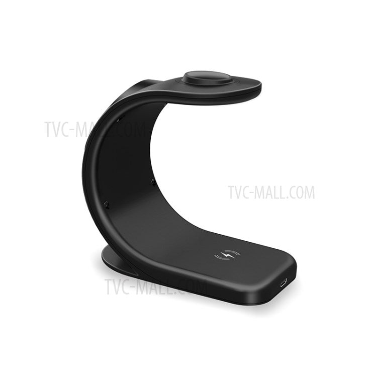 OJD-83 3-in-1 15W Magnetic Wireless Charger Desktop Charging Stand Dock for iPhone 12 Series Apple Watch AirPods - Black