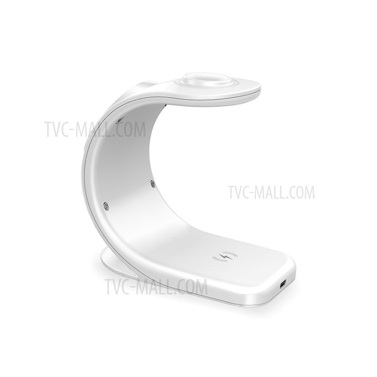 OJD-83 3-in-1 15W Magnetic Wireless Charger Desktop Charging Stand Dock for iPhone 12 Series Apple Watch AirPods - White