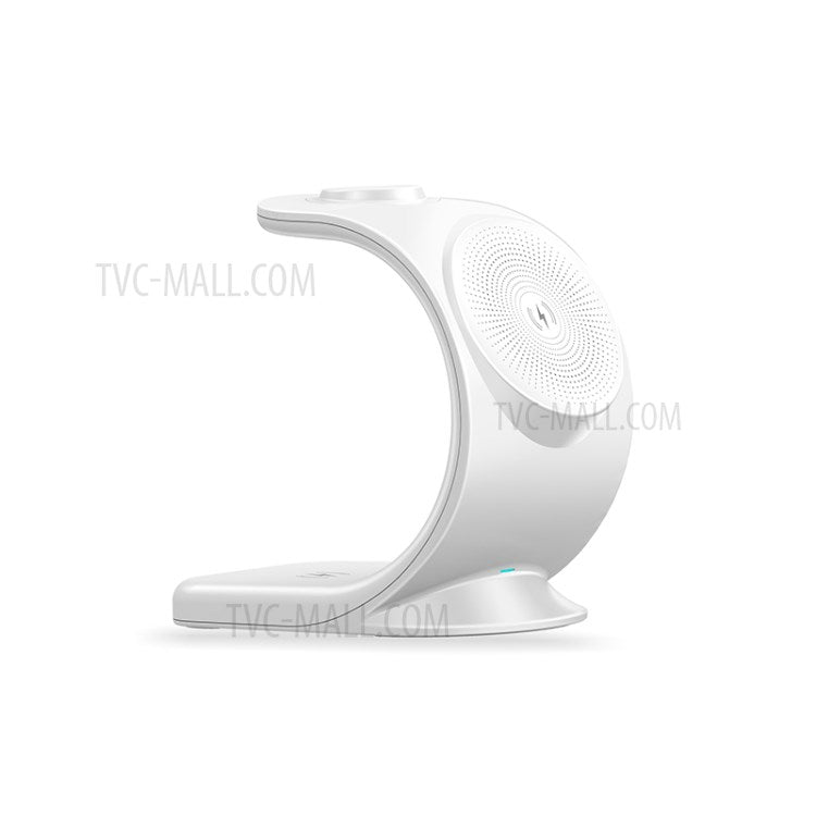 OJD-83 3-in-1 15W Magnetic Wireless Charger Desktop Charging Stand Dock for iPhone 12 Series Apple Watch AirPods - White