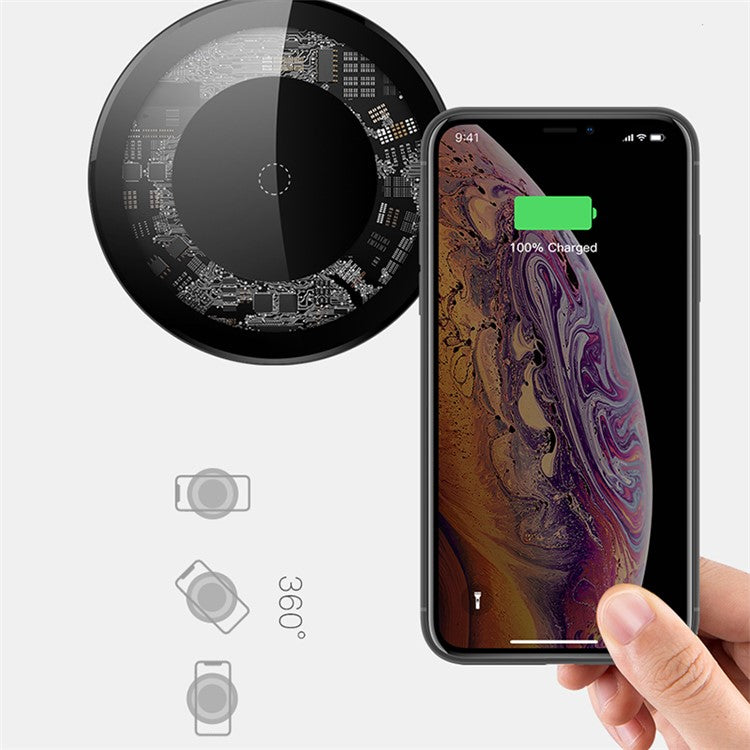 15W Qi Wireless Charger Fast Charging Pad for iPhone 12 11 Pro XS Max / Samsung Galaxy S8 S9 S10