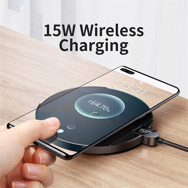 BASEUS Digital LED Display Gen 2 Phone Wireless Charger 15W - Black