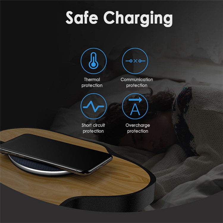 Q25 10W Fast Wireless Charger Qi Smart Lightweight Portable Charging Station for iPhone Series - Black