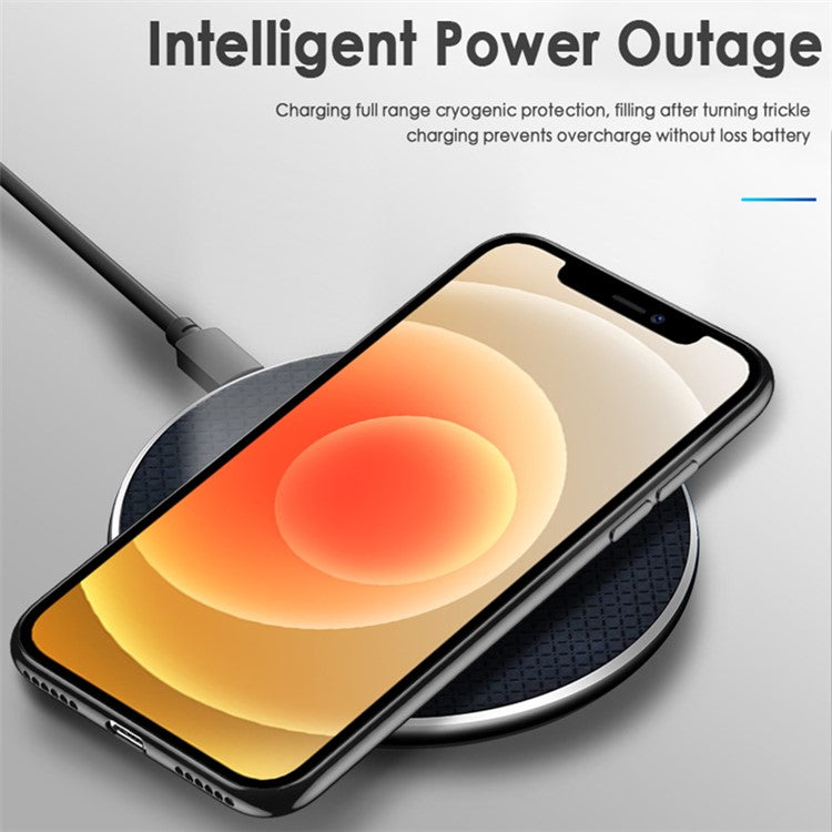 Q25 10W Fast Wireless Charger Qi Smart Lightweight Portable Charging Station for iPhone Series - Black