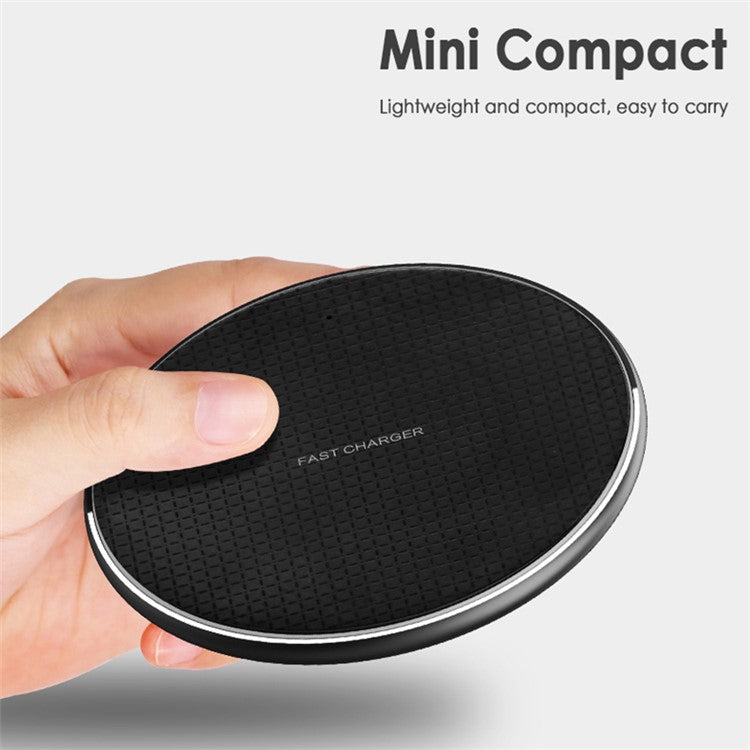 Q25 10W Fast Wireless Charger Qi Smart Lightweight Portable Charging Station for iPhone Series - Black