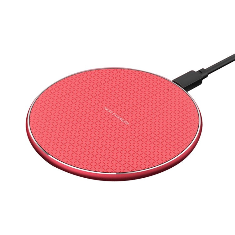 Q25 10W Fast Wireless Charger Qi Smart Lightweight Portable Charging Station for iPhone Series - Red