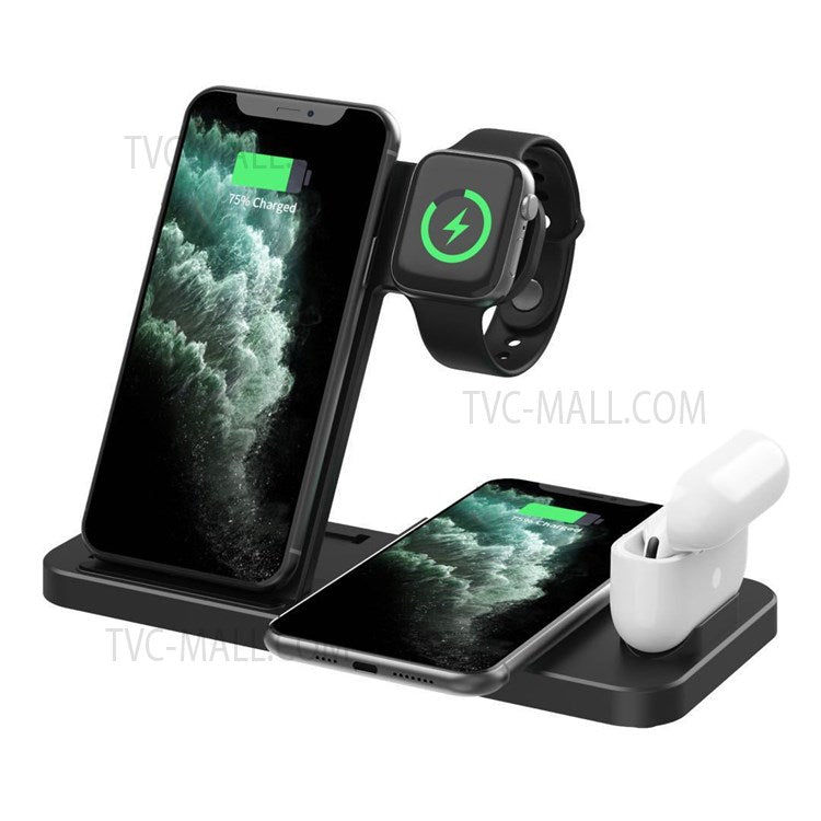 W30-2 4 in 1 Multifunctional Wireless Magnetic Charger Portable Wireless Fast Charging Stand for Apple Devices