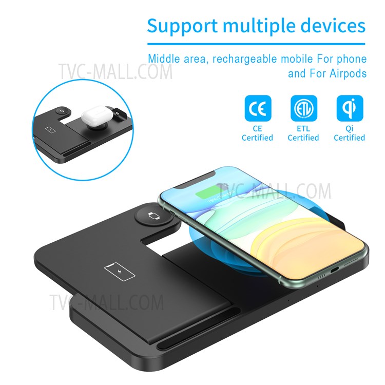 W30-2 4 in 1 Multifunctional Wireless Magnetic Charger Portable Wireless Fast Charging Stand for Apple Devices