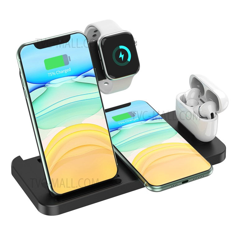 W30-2 4 in 1 Multifunctional Wireless Magnetic Charger Portable Wireless Fast Charging Stand for Apple Devices