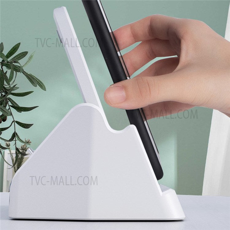 928 15W Vertical Wireless Charger Mobile Phone Desktop Qi Fast Charging Dock Stand - Black