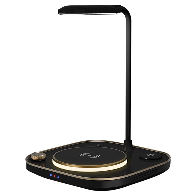 X3 15W 3 in 1 Magnetic Wireless Charger Multi-Function Fast Charging Station for Mobile Phone Watch Headset with Night Light - Black