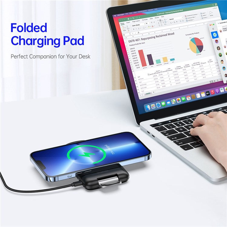 DUZZONA W2 15W Foldable Wireless Charger Mobile Phone Stand Charging Pad Qi Wireless Charging Dock (CE,Rohs,FCC,UKCA)