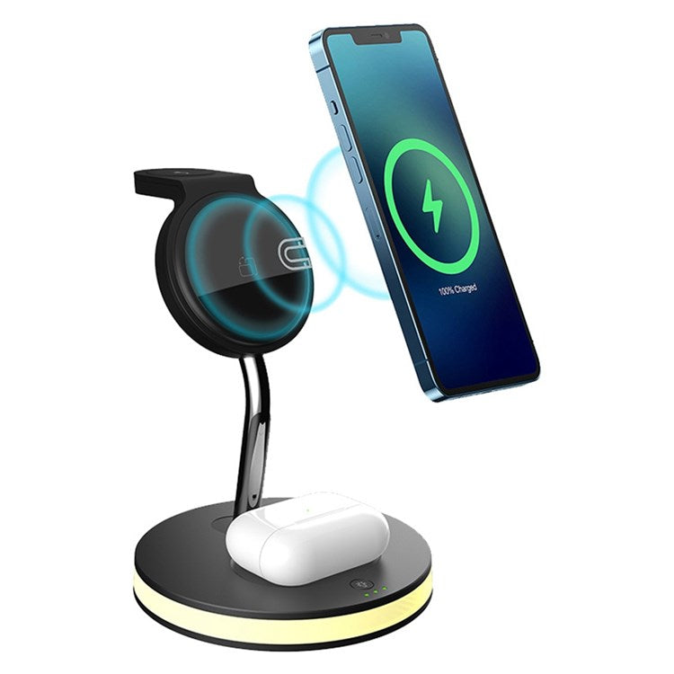 F17 4-in-1 15W Max Multi-Function Wireless Charger with Night Light Magnetic Wireless Charging Stand