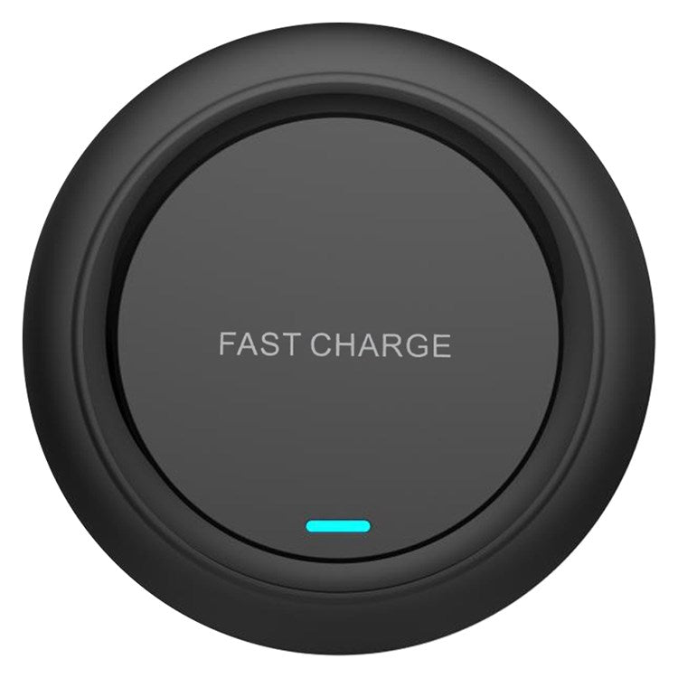 Q18 Round Shape Wireless Charger 15W Fast Charging Desktop Charging Pad - Black