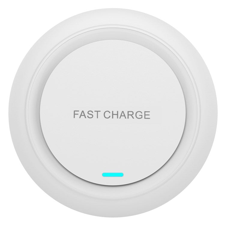 Q18 Round Shape Wireless Charger 15W Fast Charging Desktop Charging Pad - White