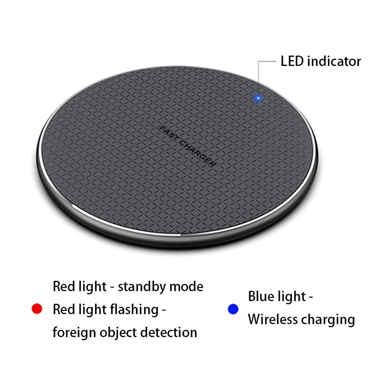 Q25 5W/7.5W/10W/15W Qi Wireless Charger Ultra-thin Fast Charging Pad Metal Phone Charger