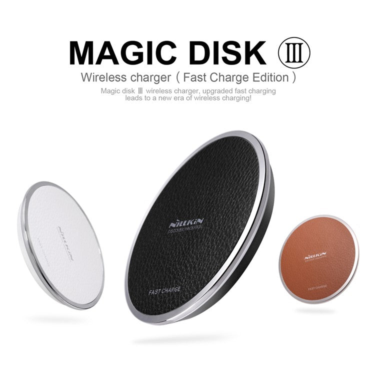 NILLKIN Magic Disk III Fast Charge Wireless Charging Pad (Not Support FOD Function) for Samsung S7/S7 Edge Etc - Black