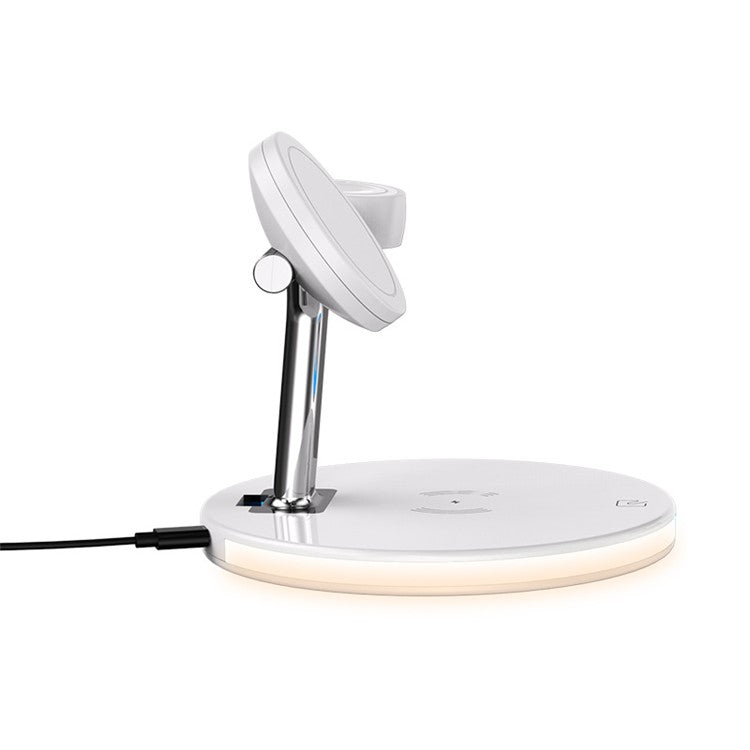 P970 Magnetic 3 in 1 Wireless Charging Table Bracket Charger Mount - White