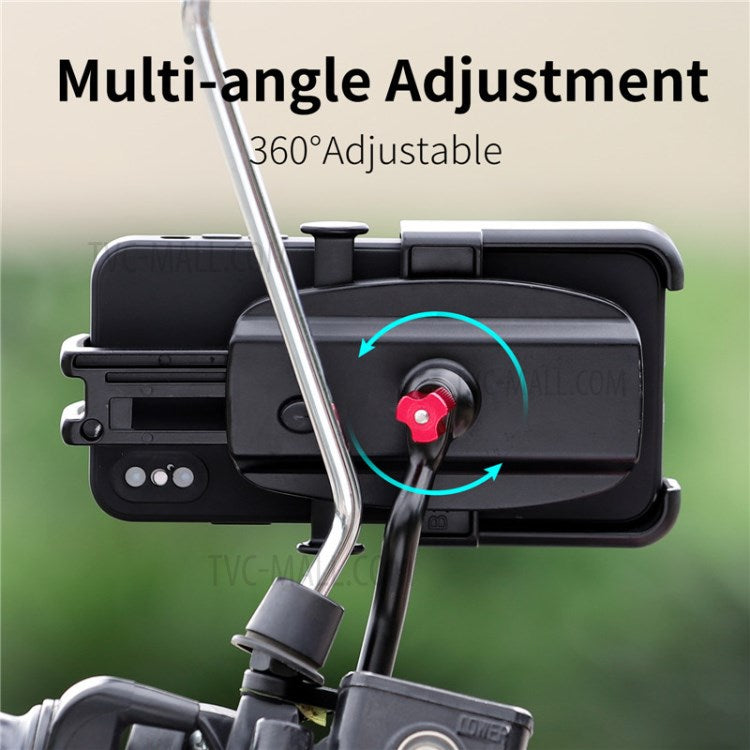 WEST BIKING MTB Bicycle Mobile Phone Holder Bike Rearview Mirror Mount Phone Stand Bracket