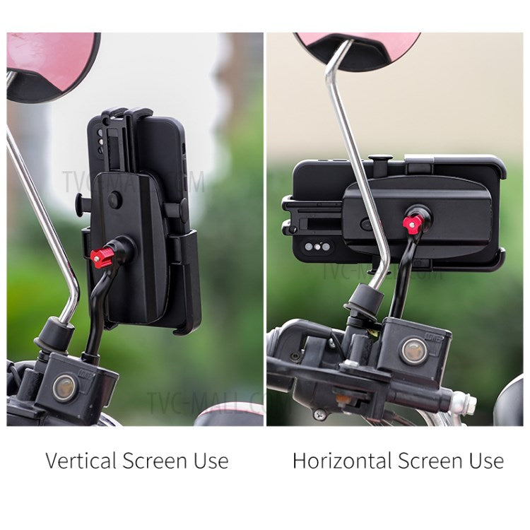 WEST BIKING MTB Bicycle Mobile Phone Holder Bike Rearview Mirror Mount Phone Stand Bracket