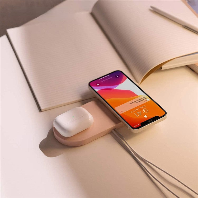 For Magsafe Charger Case Compatible with iPhone 12 / 13 Series Magnetic Charger Silicone Cover Protective Wireless Charger Pad - Pink