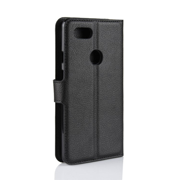 Litchi Texture Wallet Stand Leather Flip Case for Google Pixel 3 - Black