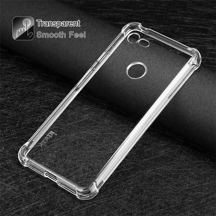 IMAK for Google Pixel 3 XL, Smooth Feel Anti-drop TPU Shell + Explosion-proof Screen Film - Transparent