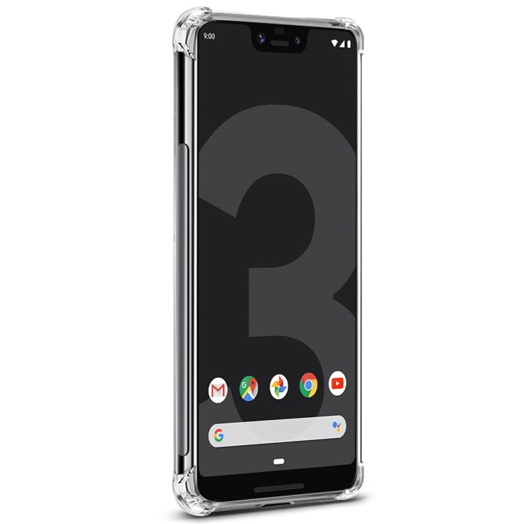 IMAK for Google Pixel 3 XL, Smooth Feel Anti-drop TPU Shell + Explosion-proof Screen Film - Transparent