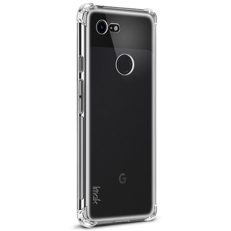 IMAK for Google Pixel 3 XL, Smooth Feel Anti-drop TPU Shell + Explosion-proof Screen Film - Transparent