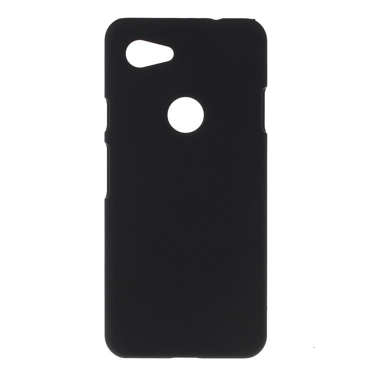 Glossy Rubberized PC Hard Phone Case for Google Pixel 3a - Black